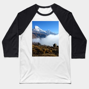 Panoramic View Of Everest Mountain Baseball T-Shirt